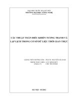 TIỂU LUẬN MÔN CƠ SƠ DỮ LIỆU NÂNG CAO ĐiỀU KHIỂN TƯƠNG TRANH VÀ LẬP LỊCH TRONG CSDL THỜI GIAN THỰC