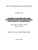 Ảnh hưởng của tín ngưỡng truyền thống Việt Nam đến đời sống đạo của người Công giáo ở giáo phận Bùi Chu - Nam Định hiện nay