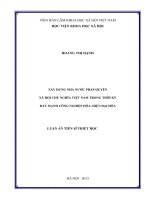 LUẬN án TIẾN sĩ TRIẾT học VIỆN hàn lâm KHOA học xã hội VIỆT NAM học VIỆN KHOA học xã hội đồ án xây DỰNG NHÀ nƣớc PHÁP QUYỀN xã hội CHỦ NGHĨA VIỆT NAM TRONG THỜI kỳ đẩy MẠNH CÔNG NGHIỆP hóa, HIỆN đại hóa