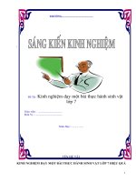 Kinh nghiệm dạy một bài thực hành sinh vật lớp 7