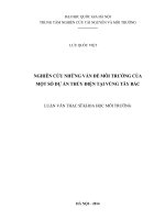 Nghiên cứu những vấn đề môi trường của một số dự án thủy điện tại vùng Tây Bắc