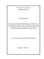 Luận văn thạc sĩ Huy động vốn từ khách hàng cá nhân tại ngân hàng TMCP Đại Dương (OCEANBANK) , chi nhánh tại Đà Nẵng (full)