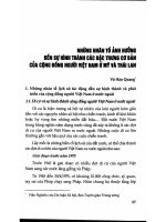 Báo cáo những nhân tố ảnh hưởng đến sự hình thành các đặc trưng cơ bản của cộng đồng người việt nam ở mỹ và thái lan