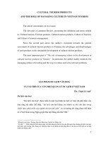 Báo cáo Sản phẩm du lịch văn hoá và vai trò của văn hoá quản lý du lịch ở Việt Nam