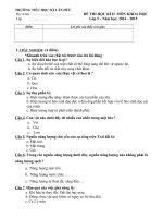 ĐỀ THI HỌC KÌ II MÔN KHOA HỌC LỚP 5