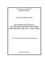 Luận văn thạc sĩ Quản trị rủi ro tín dụng tại ngân hàng TMCP ngoại thương Việt Nam - Chi nhánh Quy Nhơn (full)