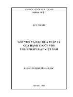 Luận văn ThS. Luật Góp vốn và hậu quả pháp lý của hành vi góp vốn theo pháp luật Việt Nam