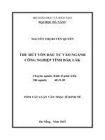 Thu hút vốn đầu tư vào ngành công nghiệp tỉnh đăk lắk