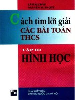 Cách tìm lời giải các bài toán THCS  tập 3