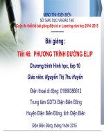Slide tóan 10 PHƯƠNG TRÌNH ĐƯỜNG ELIP _Thu Huyền