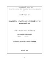 Hoạt động của các công ty xuyên quốc gia tại Hà Nội  Luận văn ThS. Kinh tế