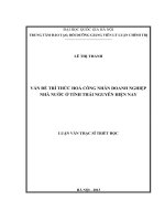 Vấn đề trí thức hóa công nhân doanh nghiệp nhà nước ở tỉnh Thái Nguyên hiện nay