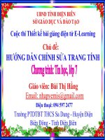 Slide tin học 7 bài hướng dẫn chỉnh sử trang tính _B.T Hằng