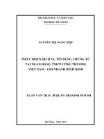 Luận văn thạc sĩ Phát triển dịch vụ tín dụng chứng từ tại ngân hàng TMCP công thương việt nam chi nhánh bình định (full)
