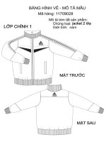 BẢNG HÌNH VẼ MÔ TẢ MẪU - PHÂN TÍCH MẪU VÀ HƯỚNG DẪN ĐO CHO MÃ HÀNG ÁO JACKET NAM