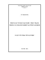 Pháp luật về đào tạo nghề - thực trạng trong các doanh nghiệp tại tỉnh Nam Định  Luận văn ThS. Luật