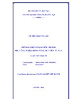 Đánh giá hiện trạng môi trường khu công nghiệp đồng văn i duy tiên hà nam