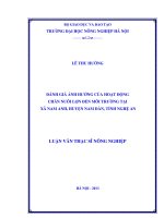 Đánh giá ảnh hưởng của hoạt động chăn nuôi lợn đến môi trường tại xã nam anh, huyện nam đàn, tỉnh nghệ an