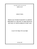 Pháp luật về bảo vệ quyền và lợi ích hợp pháp của nhà đầu tư khi tham gia quỹ đầu tư chứng khoán ở Việt Nam