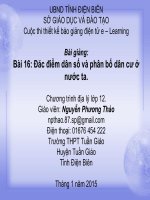 Slide Địa lí 12 Bài 16 Đăc điểm dân số và phân bố dân cư ở nước ta _N.P Thảo