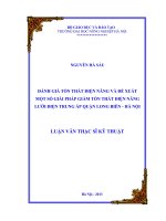 Đánh giá tổn thất điện năng và đề xuất một số giải pháp giảm tổn thất điện năng lưới điện trung áp quận long biên   hà nội