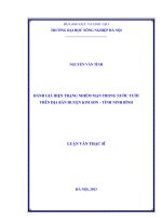 Đánh giá hiện trạng nhiễm mặn trong nước tưới trên địa bàn huyện kim sơn tỉnh ninh bình