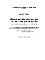 Đẩy mạnh hoạt động Marketing-Mix của Công ty TNHH TM&XNK Nhất Lâm