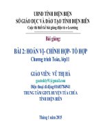 Slide tóan 11 BÀI 2 HOÁN VỊ- CHỈNH HỢP- TỔ HỢP _Thị Hà