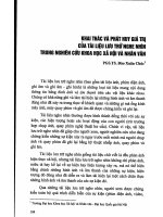 Báo cáo khoa học Khai thác và phát huy giá trị của tài liệu lưu trữ nghe nhìn trong khoa học xã hội nhân văn