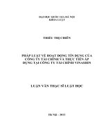 Pháp luật về hoạt động tín dụng của công ty tài chính và thực tiễn áp dụng tại Công ty Tài chính Vinashin
