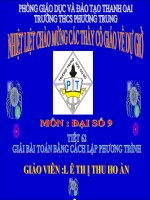 Bài giảng giải bài toán bằng cách lập phương trình bậc hai