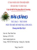 Slide Địa 6 bài 21 PHÂN TÍCH BIỂU ĐỒ NHIỆT ĐỘ, LƯỢNG MƯA _ Thanh Tuân