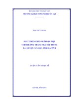Phát triển chăn nuôi lợn thịt theo hướng trang trại tập trung tại huyện can lộc, tỉnh hà tĩnh