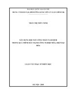 Xây dựng đội ngũ công nhân Nam Định trong quá trình đẩy mạnh công nghiệp hóa, hiện đại hóa