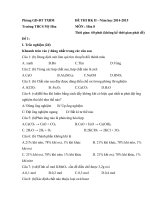 ĐỀ KIỂM TRA HÓA KỲ II CÓ ĐÁP ÁN