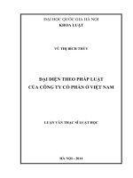 Người đại diện theo pháp luật của Công ty cổ phần theo pháp luật ở Việt Nam