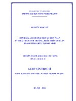 Đánh giá ảnh hưởng một số biện pháp kỹ thuật đến sinh trưởng, phát triển của lan hoàng thảo (HT1) tại bắc ninh