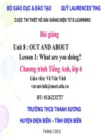 Slide tiếng anh 6 Unit 8 OUT AND ABOUT Lesson 1 What are you doing _Văn Vinh