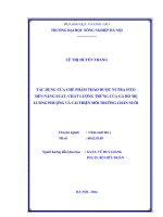Tác dụng của chế phẩm thảo dược nutra fito đến năng suất, chất lượng trứng của gà bố mẹ lương phượng và cải thiện môi trường chăn nuôi