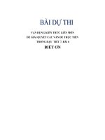 VẬN DỤNG KIẾN THỨC LIÊN môn để GIẢI QUYẾT các vấn đề THỰC TIỄN TRONG dạy  TIẾT 7, bài 6 biết ơn