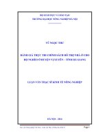 Đánh giá thực thi chính sách hỗ trợ nhà ở cho hộ nghèo ở huyện vị xuyên tỉnh hà giang