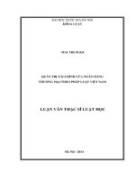 Quản trị tài chính của ngân hàng thương mại theo pháp luật Việt Nam  Luận văn ThS. Luật
