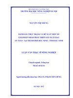 Đánh giá thực trạng và đề xuất một số giải pháp nhằm phát triển sản xuất rau an toàn tại thành phố bắc ninh  ,tỉnh bắc ninh