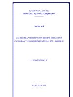 Các biện pháp thích ứng với biến đổi khí hậu của các hộ dân vùng ven biển huyện hải hậu   nam định