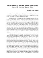 Báo cáo Vấn đề thể loại và ranh giới thể loại trong một số tiểu thuyết Việt Nam đầu thế kỉ XXI