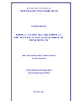 Đánh giá tình hình thực hiện chính sách phát triển rau an toàn tại huyện thanh trì, thành phố hà nội
