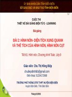 Slide tóan 9 Bài 2 HÌNH NÓN- diện tích xung quanh và thể tích của hình nón, hình nón cụt _Hồng Điệp