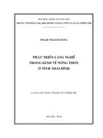 Phát triển làng nghề trong kinh tế nông thôn ở tỉnh Thái Bình  Luận văn ThS. Kinh tế