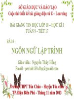 Slide tin học 10 bài 5 ngôn ngữ lập trình _N.T Hồng