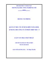 Quản lý nhu cầu sử dụng điện năng (DSM) áp dụng cho công ty cổ phần thép việt ý